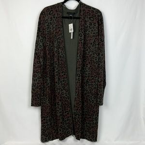Anthropologie Sanctuary long cardigan leopard print 1X.